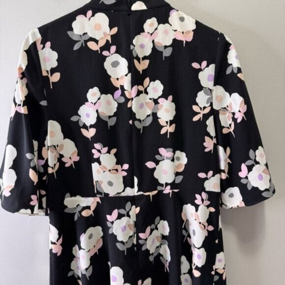 KATE SPADE NEW YORK Black Whimsies Posy Floral Swing Dress Size 10 - Picture 7 of 11